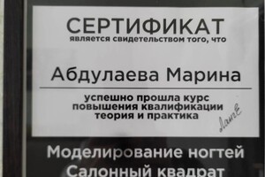Диплом / сертификат №3 — Абдулаева Марина Васильевна