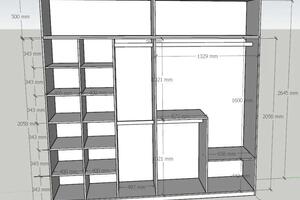 Разработан дизайн шкафа, расположение и размеры полок — Александр Александр Владимирович