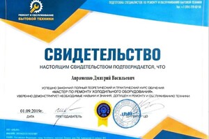 Диплом / сертификат №1 — Авраменко Дмитрий Васильевич