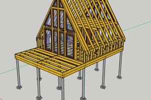 Проектирование и моделирование каркасного дома A-frame с возможностью использования модели на строй.площадке — Панков Владислав Дмитриевич