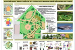 Проект благоустройства территории по ул. Лихачева жилой район Комарово г.Миасс (Сквер \