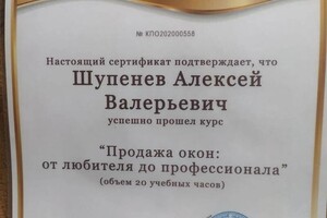 Диплом / сертификат №2 — Шупенев Алексей Валерьевич