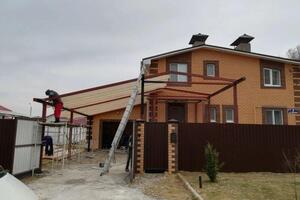 Возведение пристройки к дому из металлоконструкции с устройством кровли, монтажом софитов, водосточной системы и... — Кислов Дмитрий Николаевич