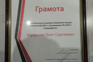 Диплом / сертификат №1 — Мукашин Олег Сергеевич