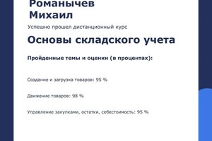 Диплом / сертификат №11 — Романычев Михаил Владимирович