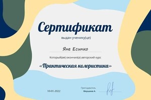 Диплом / сертификат №2 — Есипко Яна Викторовна