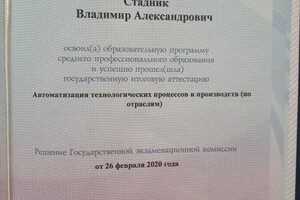 Диплом / сертификат №3 — Стадник Владимир Александрович