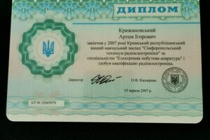 Диплом / сертификат №2 — Крыжановский Артем Игоревич