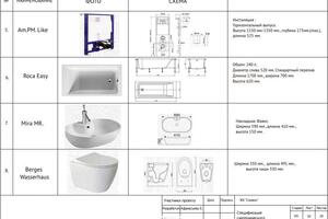 Спецификация сантехнического оборудования — Афанасьева Екатерина Владимировна