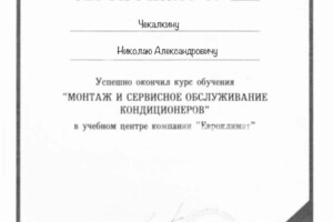 Диплом / сертификат №2 — Чекалкин Николай Александрович