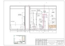 Развертка двух стен в ванной с привязкой подключения и монтажа сантехнических приборов — Ефремова Полина Александровна