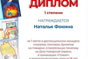 Диплом / сертификат №6 — Фокина Наталья Васильевна