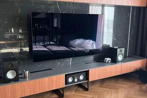 Установка кронштейна LG на керамогранит, монтаж телевизора LG oled 77\