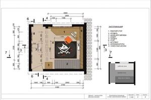 Планировочное решение интерьера детской комнаты. Проект \