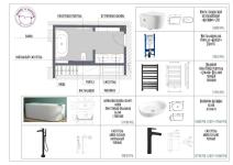 Выбор сантехники. Спецификация. Здесь подобрана сдержанная цветовая гамма, но очень графично смотрятся черные смесители и какой ритм задает ванна — Хомякова Светлана Игоревна
