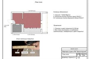 План пола в квартире-студии — Юдина Екатерина Николаевна