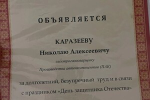 Диплом / сертификат №2 — Каразеев Николай Алексеевич