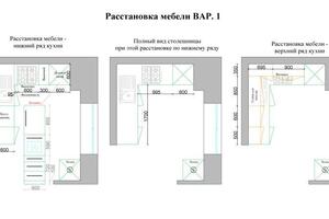 Расстановка мебели и планировочное решение по кухне — Комарова Валентина Валерьевна