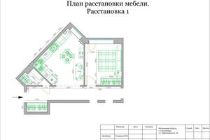 Планировочное решение и расстановка мебели в однокомнатной квартире, из которой в итоге мы сделали двухкомнатную с... — Комарова Валентина Валерьевна