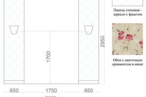 Развёртка для конструкции ниши в спальню с зеркальными панелями. Технический чертёж для строителей — Комарова Валентина Валерьевна