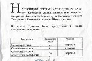 Диплом / сертификат №4 — Корпусова Дарья Анатольевна