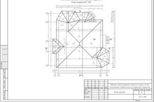 План кровли загородного дома. АР проекта — Кушнир Алена Яковлевна