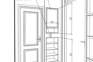 Эскиз встроенное мебели при входе в дом — Малярова Инна Вадимовна