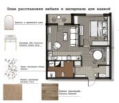 Планировочное решение, показ элементов отделки и мебели — Модина Наталия Сергеевна