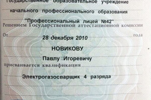 Диплом о среднем профессиональном образовании — Новиков Павел Игоревич