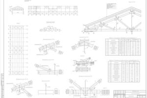 КД - Сборочный чертеж деревянной фермы — Огнева Анастасия Сергеевна