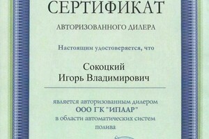 Диплом / сертификат №6 — Сокоцкий Игорь Владимирович