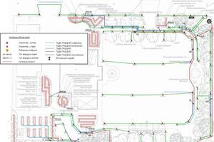 Проектирование системы полива. На фото: Гидравлический план раскладки труб для оросителей — Сокоцкий Игорь Владимирович