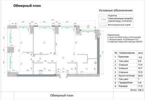 Обмерный план квартиры(новостройка) — Столбова Виктория Алексеевна