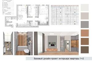 Проект интерьера квартиры 1+2 — Волкова Екатерина Алексеевна