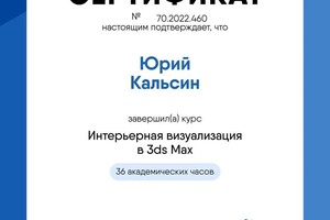 Диплом / сертификат №1 — Кальсин Юрий Владимирович