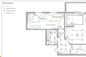 Полное проектирование электроснабжения квартиры с учётом расстановки мебели — Коновалов Дмитрий Михайлович