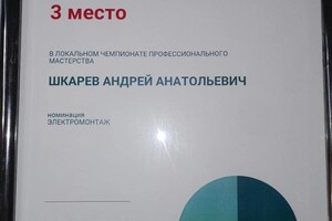 Диплом / сертификат №3 — Шкарев Андрей Анатольевич