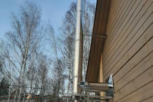 Установка дымохода на печь - камин \