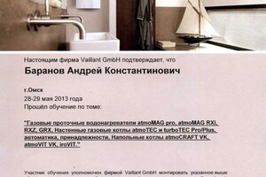 Диплом / сертификат №20 — Баранов Андрей Константинович