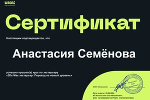 Диплом / сертификат №1 — Семёнова Анастасия Николаевна