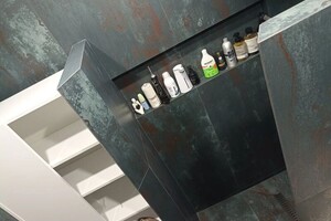 Айтян Егише Степанович — Устройство поддона с перегородками из керамогранита. — Портфолио №7