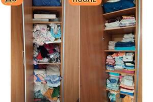 Баранник Олеся Организатор пространства — Выездная организация.; Проведена сортировка имеющихся предметов.; Расхламление, небольшая часть предметов перемещена в... — Портфолио №3