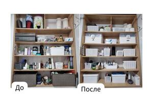 Баранник Олеся Организатор пространства — Онлайн проект стеллажа в ванной.; Был составлен план расположения имеющихся предметов.; Проведено расхламление.;... — Портфолио №4