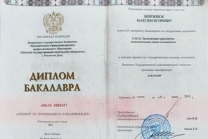 Бережнюк Максим Игоревич — Диплом / сертификат №2