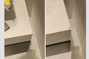 Бычков Евгений Александрович — Восстановление после скола около раковины, водостойкими материалами с коллировкой материал под цвет раковины! — Портфолио №3