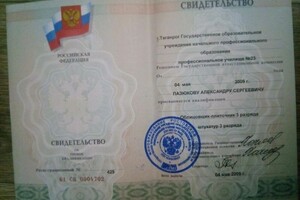 Пазюков Александр Сергеевич — Диплом / сертификат №1