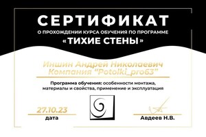 Диплом / сертификат №2 — Иншин Андрей Николаевич