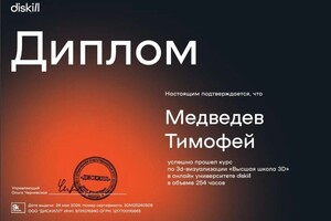 Диплом / сертификат №1 — Медведев Тимофей