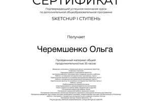 Диплом / сертификат №4 — Черемшенко Ольга Николаевна