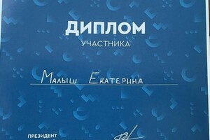 Диплом / сертификат №1 — Малыш Екатерина Васильевна